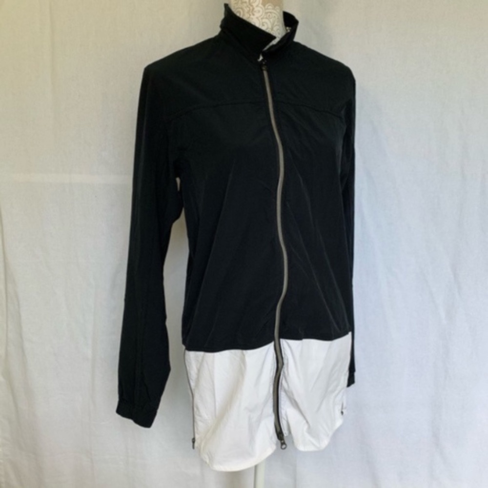 Without Walls // Black, White Zipper Long Jacket S my1
